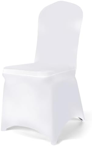 100 PCS White Polyester Spandex Chair Covers for Events