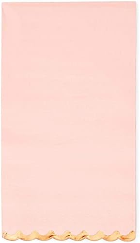 Sparkle and Bash 50 Pack Pink Dinner Napkins with Gold Foil Edges
