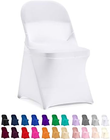 Peomeise Stretch Spandex Dining Chair Covers 12pcs White