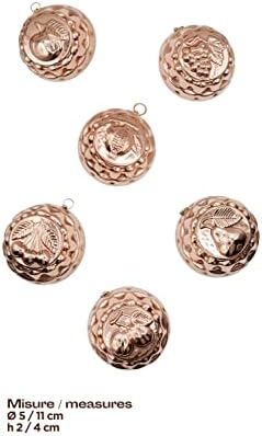 CREARTISTIC 6 Piece Pure Copper Fruit Wall Sculptures - 11x11cm
