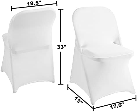 Magalo 12 Pack White Spandex Chair Covers for Events
