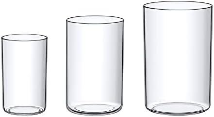 Amazing Abby Plastic Cylindrical Vases 3-Piece Set 6 8 9 Inches
