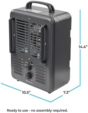 Comfort Zone 1500W Electric Space Heater with Thermostat and Safety Features