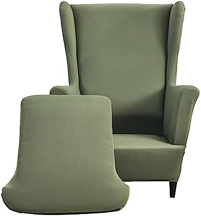 CRFATOP 2-Piece Stretch Wingback Chair Slipcover