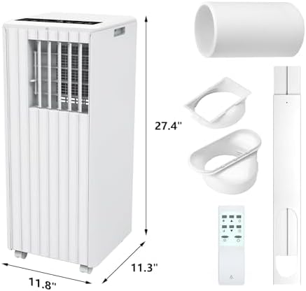 8000 BTU Portable AC with Dehumidifier and Fan White