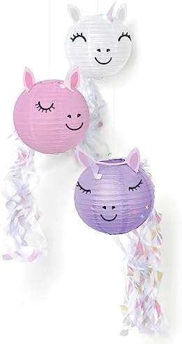 Amscan Enchanted Unicorn Lanterns - 95 Inch Pack of 3