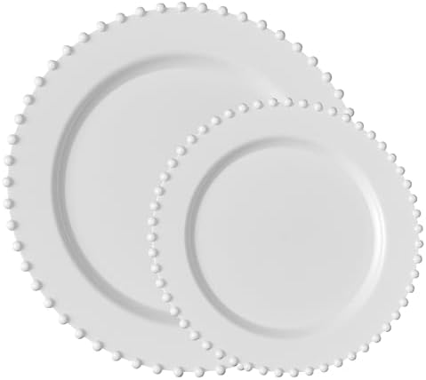 PLASTICPRO 32 Piece Plastic Dinner Plates Set