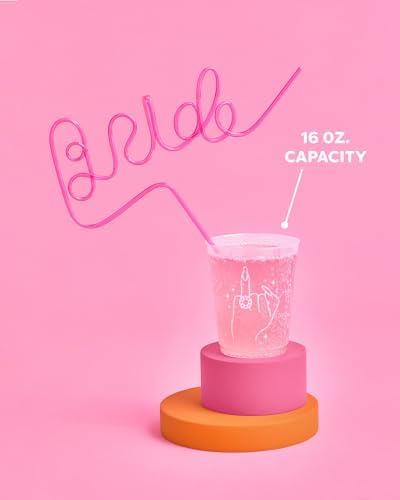 XO Fetti Bachelorette Ring Finger Reusable Cups - 16-Pack Iridescent Foil