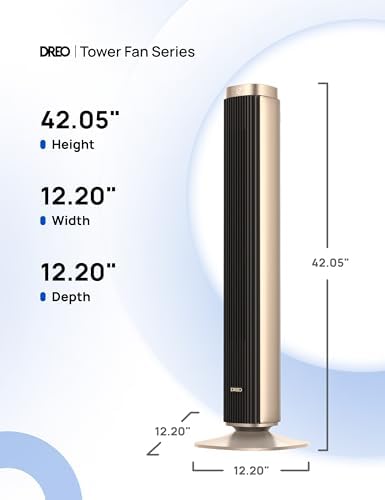 Dreo Tower Fan for Bedroom with 40ft Airflow and 12 Speeds