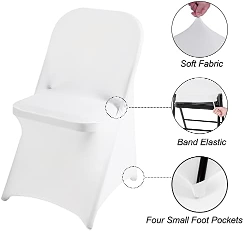 Magalo 12 Pack White Spandex Chair Covers for Events