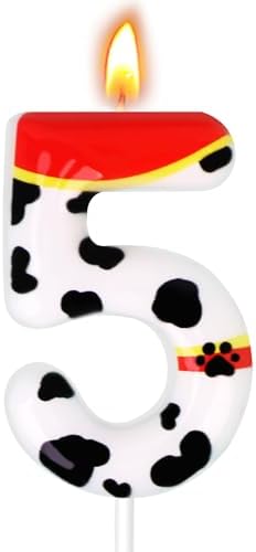 Candsun Dog Paw Birthday Candles Number 5 Red