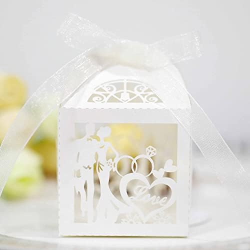 EUBUY 50PCS Hollow Candy Boxes for Wedding Favors
