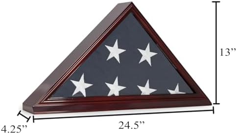 Bey-Berk Custom Personalized Solid Wood Triangle Flag Display Case
