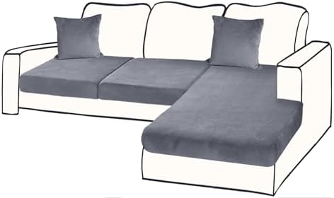Velvet Sectional Couch Covers for 3-Piece L Shape Sofa