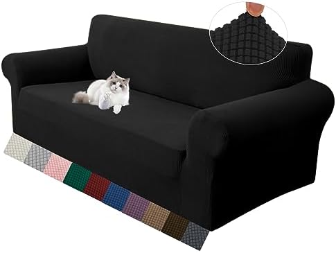 LURKA Stretch Loveseat Sofa Slipcover Medium Black