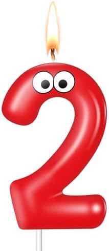 MTLEE Monster Number 2 Birthday Candle Red