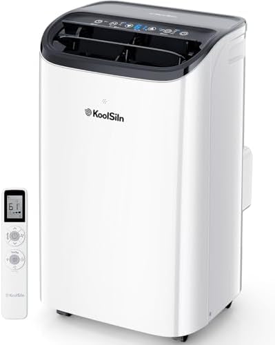 KoolSiln 14000 BTU Portable AC Unit with Remote Control Low Noise White