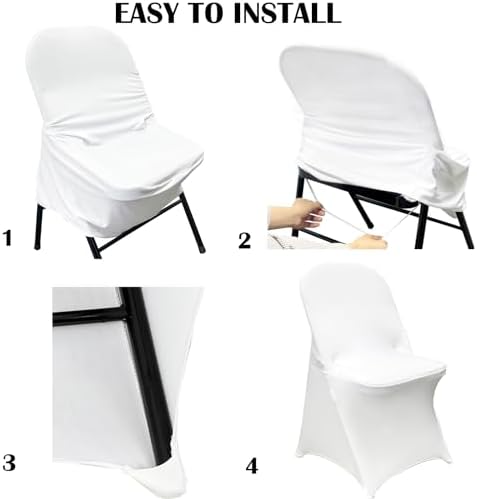 40PCS Stretch Spandex Waterproof Chair Covers for Folding Chairs