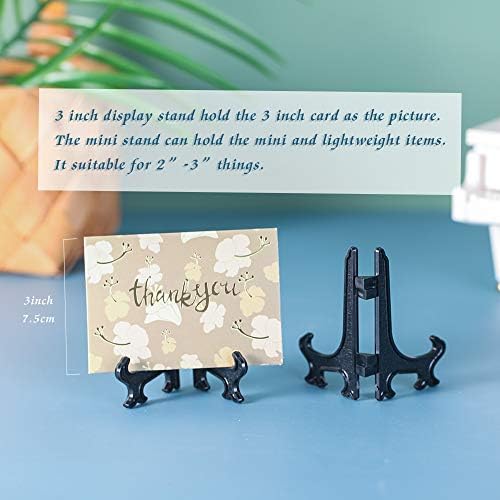 Artliving 3 Inch Black Plastic Easel Display Stand Holder 24 Pack