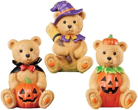 Collections Etc Halloween Bear Sitter Decoration Set of 3 1