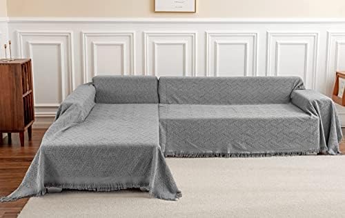 Deep Dream Sectional Couch Covers 2 Piece Set Dark Grey 1