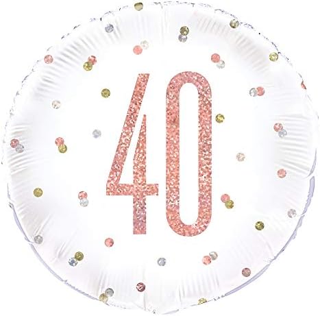Glitz Rose Gold Number 40 Foil Balloon - 18 Pack of 1