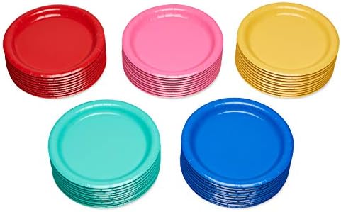 50 Count Rainbow Paper Dessert Plates 7x7