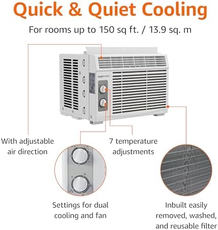 Amazon Basics 5000 BTU Window AC Unit White