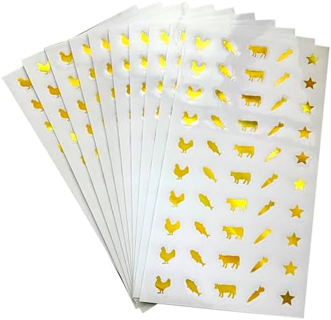 10 Sheets 500 Meal Stickers Color Changing Gold