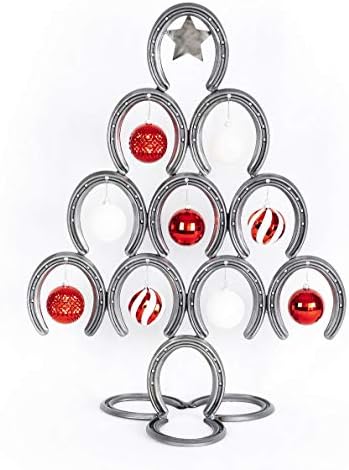 Rustic Christmas Table Decorations with Real Horseshoes