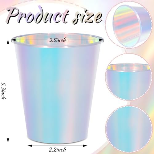 50 Pcs Iridescent Plastic Cups 12oz Party Use