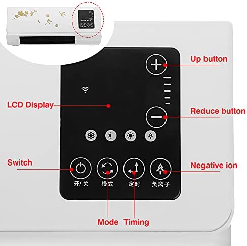 2000W Wall Mounted Air Conditioner with PTC Heating and Touch Screen Remote Control