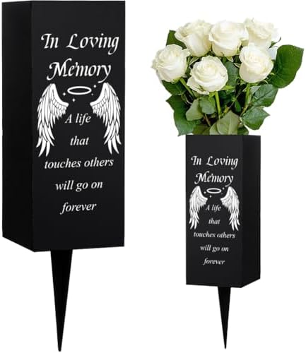 WEBEEDY Cemetery Vases with Spikes and Angel Wings Pattern