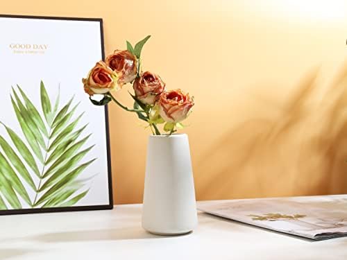 Simple White Ceramic Vase for Home Decor and Flowers