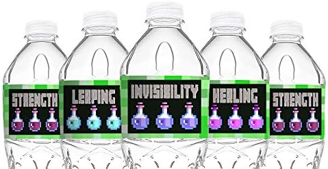 POP Parties Ink Pixel Bottle Labels 40 Count