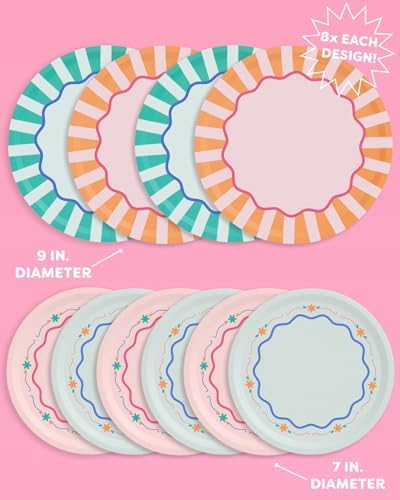 XO Fetti Italian Summer Paper Plates - 32 Pack 1
