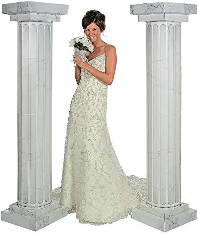 Fun Express 6 Tall Marble-Look Fluted Pillars 2 Pack 1