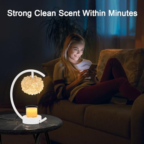 Yeuslor White Candle Warmer Lamp with Timer and Brightness Control