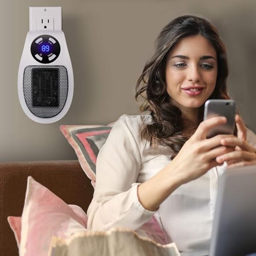 450W Programmable Space Heater 2 Pack with Remote Wall Outlet and Adjustable Thermostat