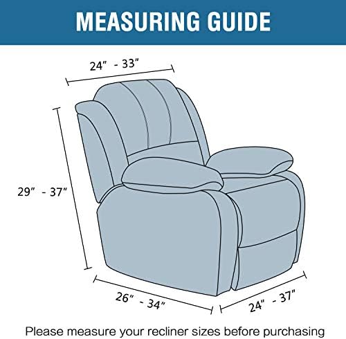 HVERSAILTEX Velvet Plush Recliner Chair Cover 1-Piece Gray