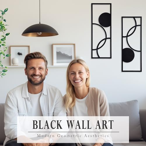 TYLCC Modern Black Metal Wall Art 2 Pcs