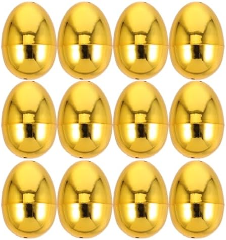 Housoutil 12 Pcs Golden Plastic Easter Eggs