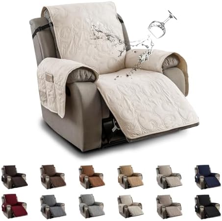 Waterproof Recliner Chair Cover for Pets Kids 236 Inch Beige