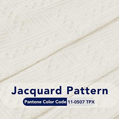 PureFit Geometric Jacquard Throw Sofa Cover - X-Large Ivory