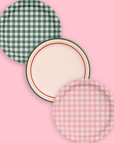 Xo Fetti Camp Gingham Paper Plates 24 Pack 9 Inch