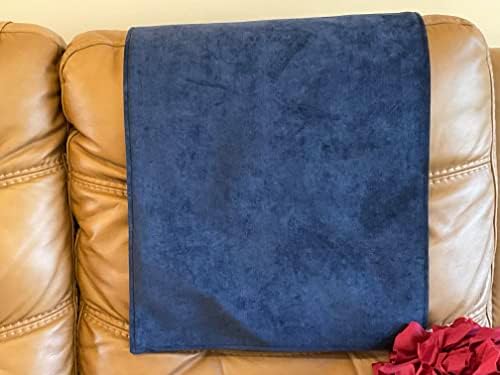 Navy Blue Microfiber Headrest Cover for Recliners