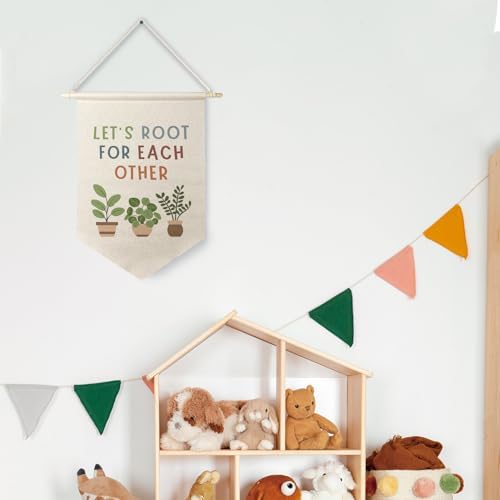 Qpenm Lets Root for Each Other Wall Hanging Canvas Banner