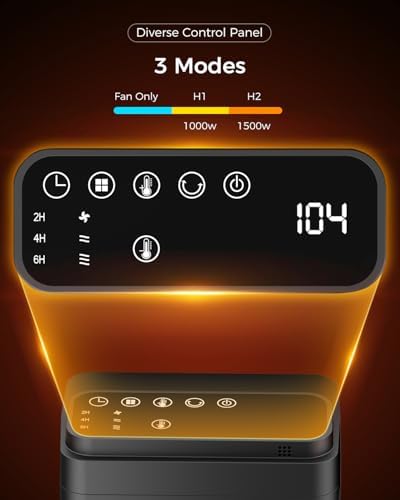 1500W PTC Ceramic Electric Space Heater with Remote and 70 Oscillation