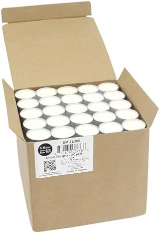 Stonebriar Unscented White Tea Light Candles 200 Count
