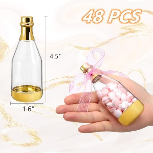 Frcctre 48 Pack Golden Mini Champagne Bottles for Parties